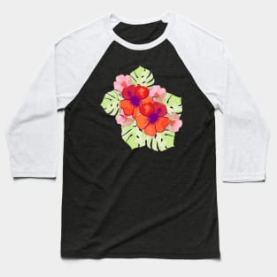 Hibiscus Flowers collage Baseball T-Shirt